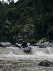 Packrafting Europa wildwater in Halkett packraft