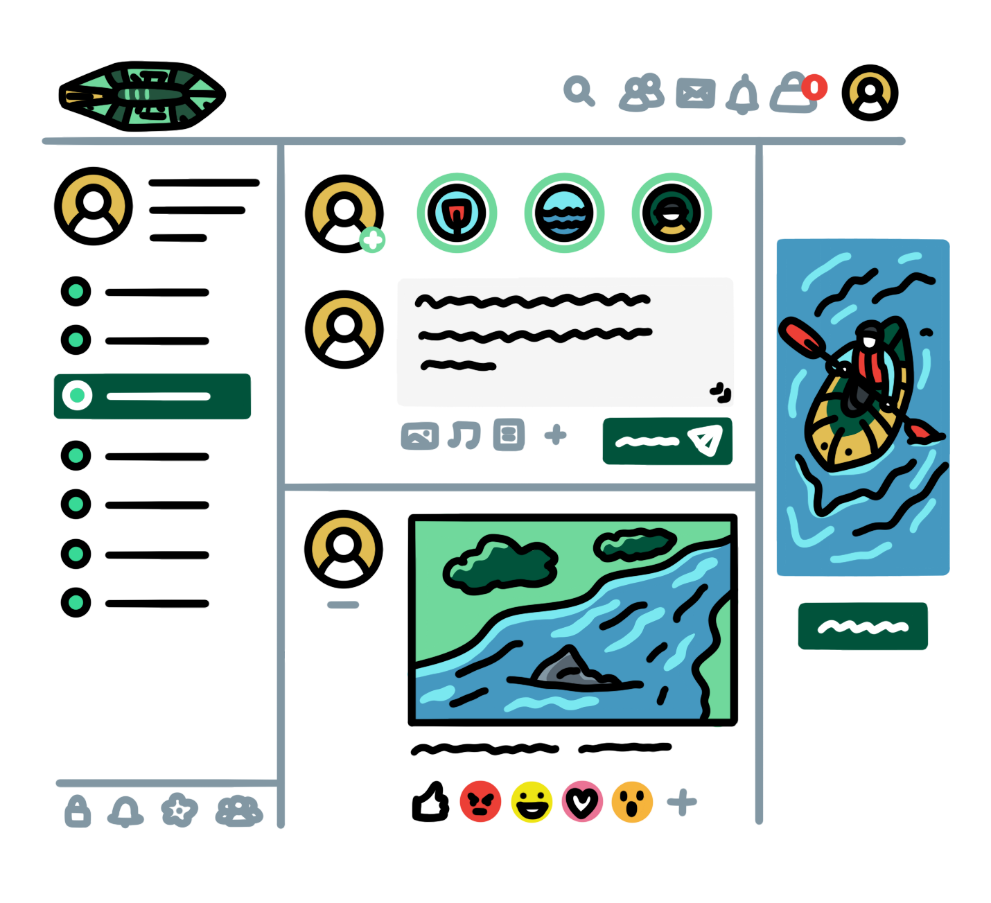 Packraft community social media. verhuur